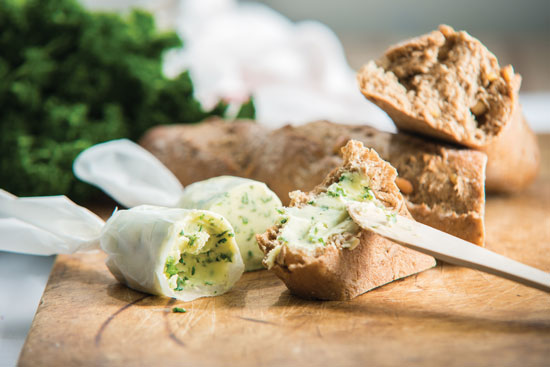 Try combining chives, blue cheese and butter for a delicious flavorful spread.